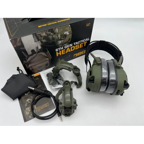 6TH GEN TACTICAL HEADSET тактическая гарнитура, звукосниматель и шумоподавление, активные в Рязани