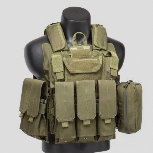 Тактический разгрузочный жилет «5 / пять карманов» с подсумками Tactical Molle Plate Carrier для съемных бронепластин в Рязани